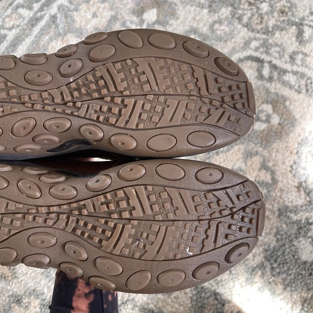 Mens Merrell Jungle‎ Moc Leather Shoes Sz 9 Brown Slip On Loafers Dress Shoes